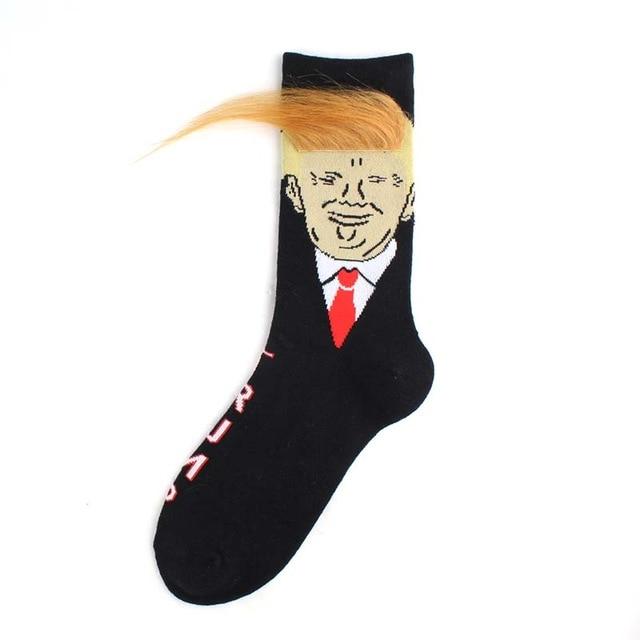 Novelty 3D POTUS Donald Trump 2020 Socks | Unisex Adult Casual Crew Socks with Fake Hair Crew - Buy Confidently with Smart Sales Australia