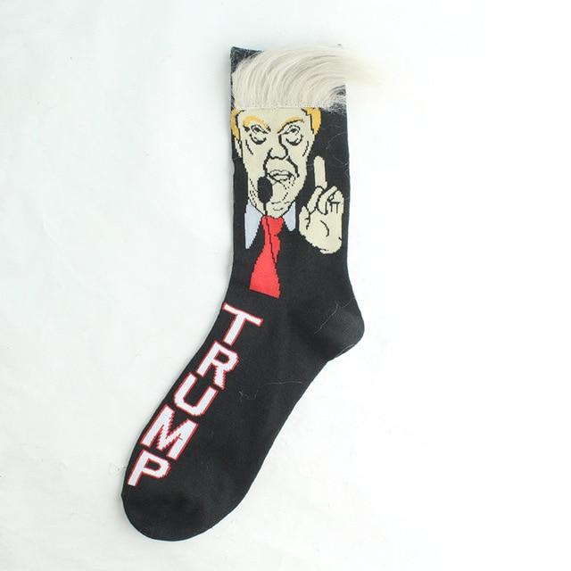 Novelty 3D POTUS Donald Trump 2020 Socks | Unisex Adult Casual Crew Socks with Fake Hair Crew - Buy Confidently with Smart Sales Australia