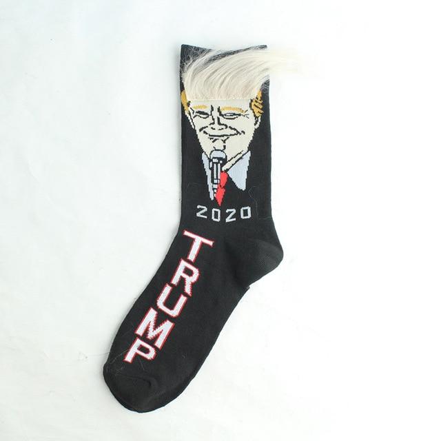 Novelty 3D POTUS Donald Trump 2020 Socks | Unisex Adult Casual Crew Socks with Fake Hair Crew - Buy Confidently with Smart Sales Australia