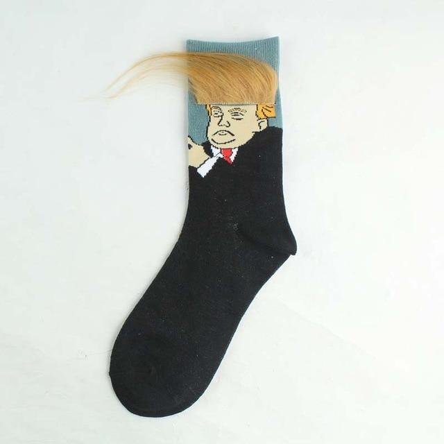 Novelty 3D POTUS Donald Trump 2020 Socks | Unisex Adult Casual Crew Socks with Fake Hair Crew - Buy Confidently with Smart Sales Australia