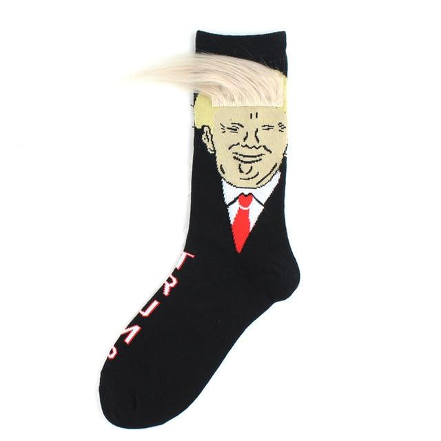 Novelty 3D POTUS Donald Trump 2020 Socks | Unisex Adult Casual Crew Socks with Fake Hair Crew - Buy Confidently with Smart Sales Australia