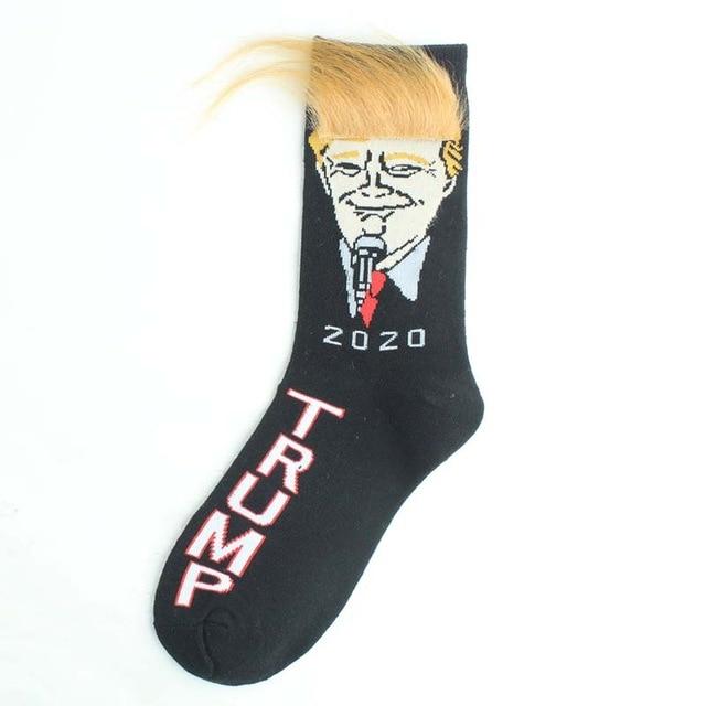 Novelty 3D POTUS Donald Trump 2020 Socks | Unisex Adult Casual Crew Socks with Fake Hair Crew - Buy Confidently with Smart Sales Australia