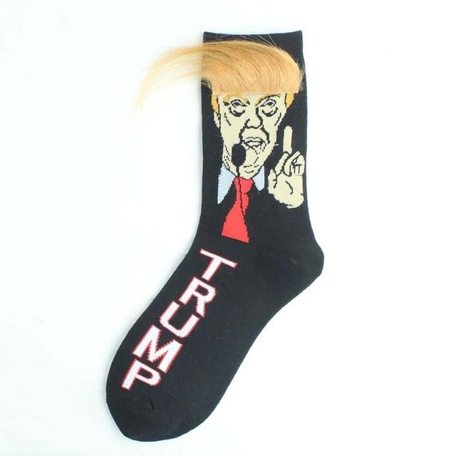 Novelty 3D POTUS Donald Trump 2020 Socks | Unisex Adult Casual Crew Socks with Fake Hair Crew - Buy Confidently with Smart Sales Australia