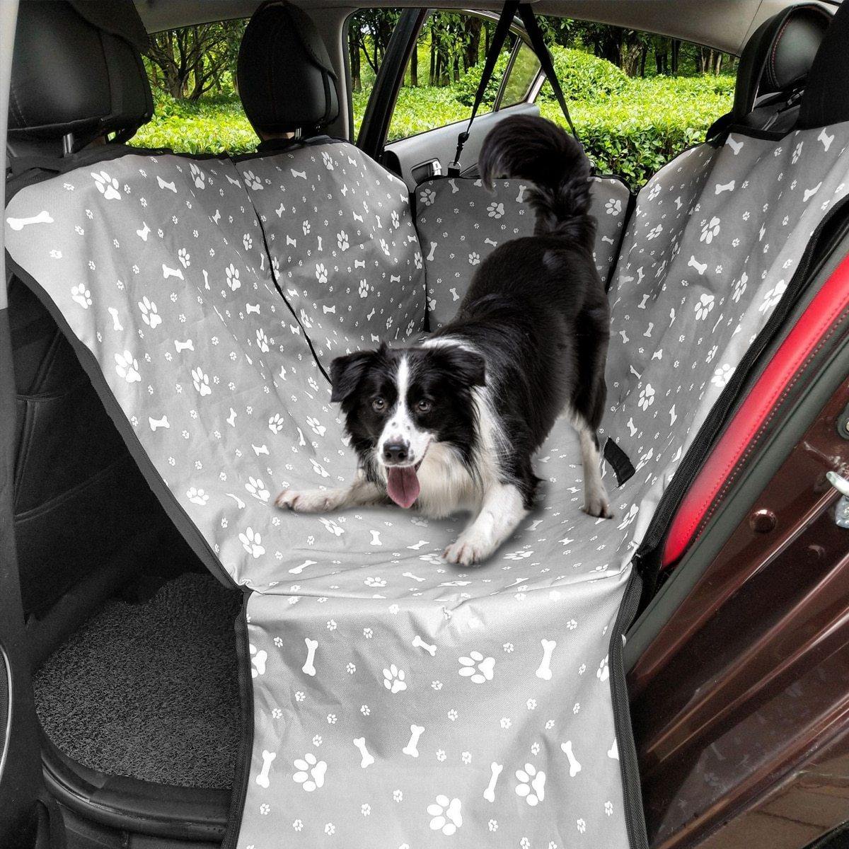 Printed Car Back Seat Cover Pet Carrier with Safety Belt Transporting Perro - Buy Confidently with Smart Sales Australia