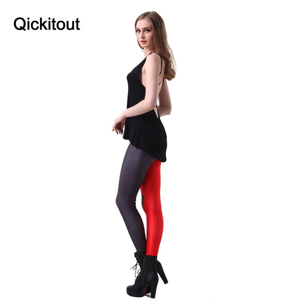 Qickitout Womens Sexy Red and Black Diamond Leggings - Buy Confidently with Smart Sales Australia