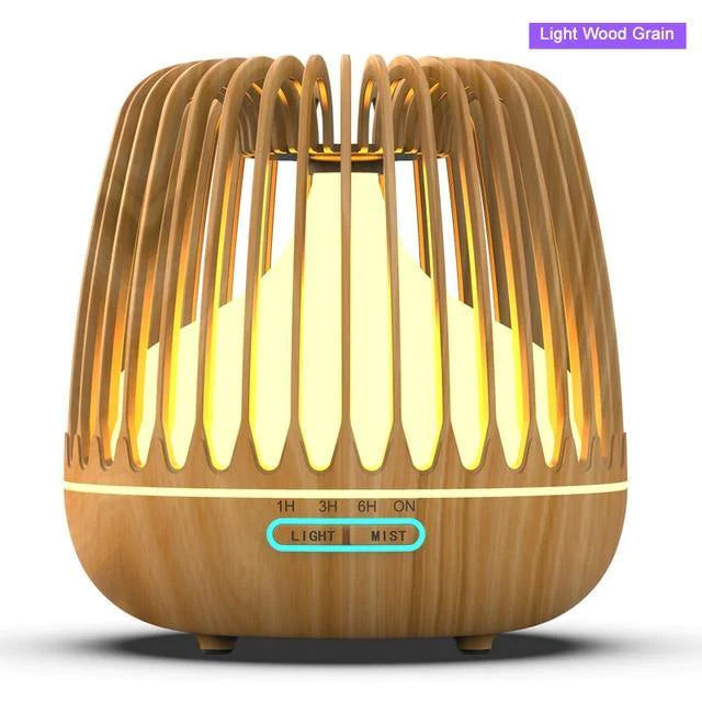 Rechargeable Wood Grain Air Humidifier Aroma Diffuser Essential Oil LED Lights - Buy Confidently with Smart Sales Australia