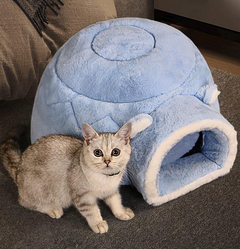 Round Cushion Calming Warm Bed for Pet Cats - Buy Confidently with Smart Sales Australia