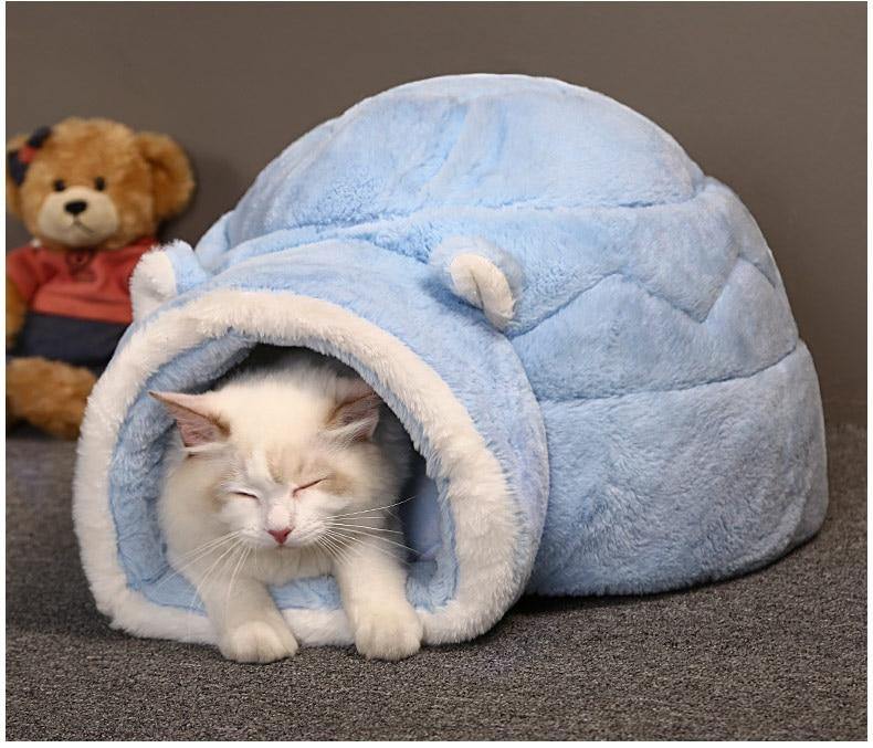 Round Cushion Calming Warm Bed for Pet Cats - Buy Confidently with Smart Sales Australia