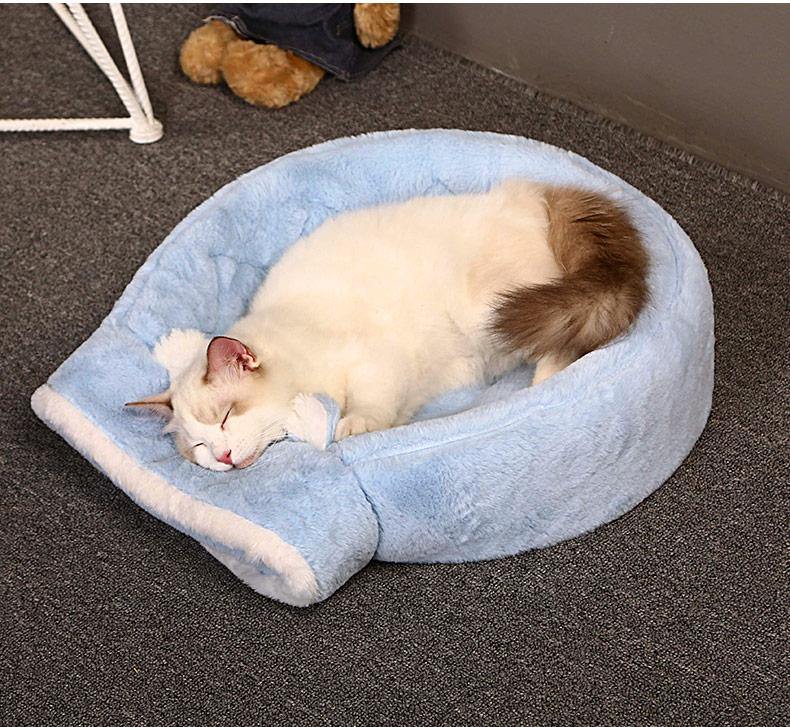 Round Cushion Calming Warm Bed for Pet Cats - Buy Confidently with Smart Sales Australia