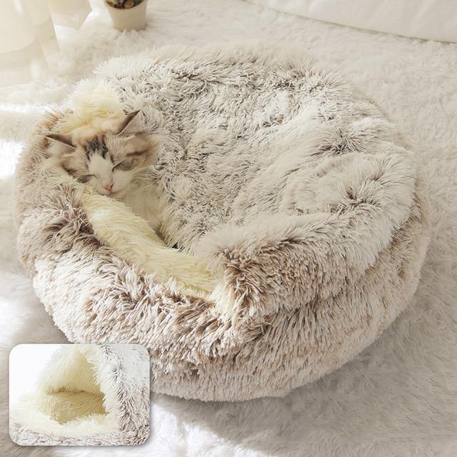 Round Plush Cottony Bed for Small Cats and Dogs - Buy Confidently with Smart Sales Australia