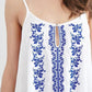 Sexy Women Fashion Linen Hollow Retro Ethnic Embroidery Pattern Irregular Asymmetrical Hem Fringed Tassel Spaghetti Strap Dress - Buy Confidently with Smart Sales Australia