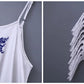 Sexy Women Fashion Linen Hollow Retro Ethnic Embroidery Pattern Irregular Asymmetrical Hem Fringed Tassel Spaghetti Strap Dress - Buy Confidently with Smart Sales Australia