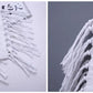 Sexy Women Fashion Linen Hollow Retro Ethnic Embroidery Pattern Irregular Asymmetrical Hem Fringed Tassel Spaghetti Strap Dress - Buy Confidently with Smart Sales Australia