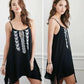 Sexy Women Fashion Linen Hollow Retro Ethnic Embroidery Pattern Irregular Asymmetrical Hem Fringed Tassel Spaghetti Strap Dress - Buy Confidently with Smart Sales Australia