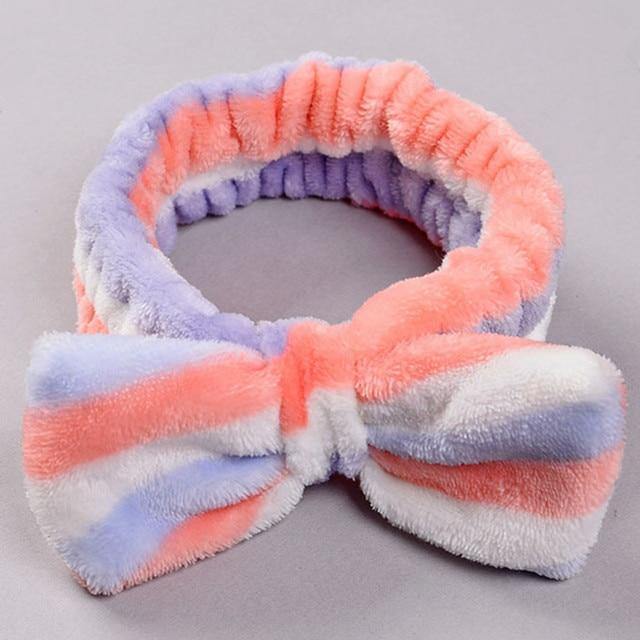 Soft Coral Fleece OMG Bow Headband Turban For Girls - Smart Sales Australia