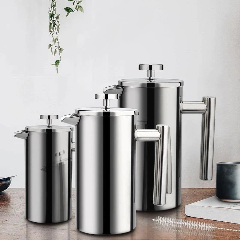 Stainless Steel Double Walled French Press Coffee and Tea Maker - Buy Confidently with Smart Sales Australia