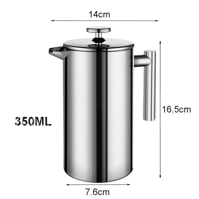 Stainless Steel Double Walled French Press Coffee and Tea Maker - Buy Confidently with Smart Sales Australia