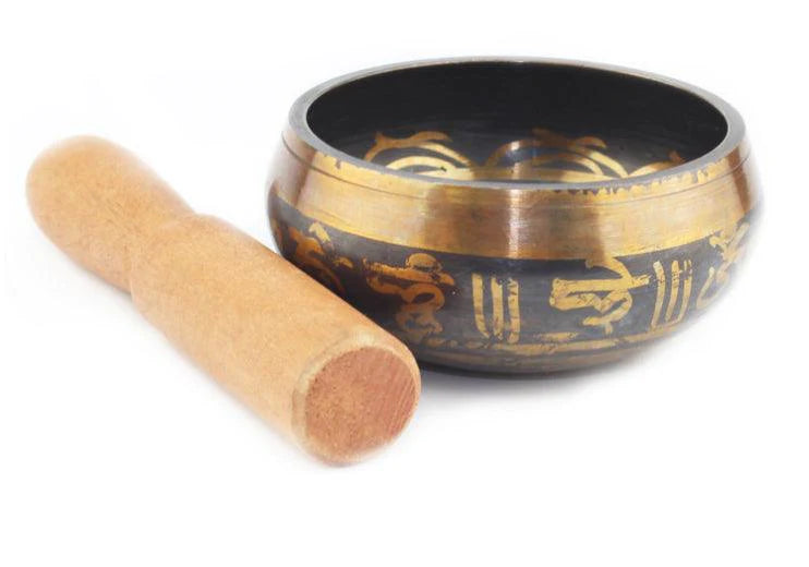 Tibetan Metal Singing Bowl With Wooden Mallet Striker Stick Peaceful Meditation - Buy Confidently with Smart Sales Australia