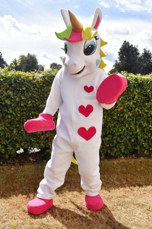 Unicorn Mascot Costume with Cute Heart Printed For Parties - Buy Confidently with Smart Sales Australia
